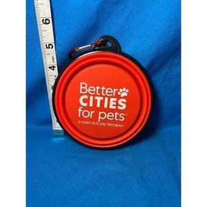 Small Travel Pet Water Food Bowl Dish Red Collapsable